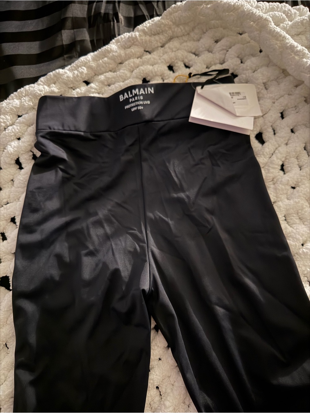 Balmain Black High-Rise leggings with Logo Waistband